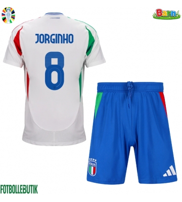 Italien Jorginho Frello #8 Bortaställ Barn EM 2024 Kortärmad (+ Korta byxor)